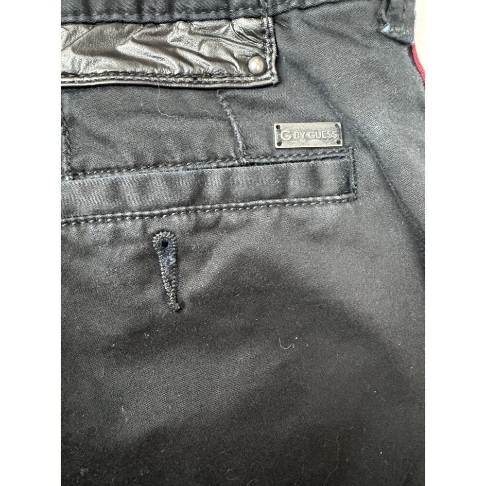 Guess G by Guess Black Skinny Pants Trousers Red Side Stripe Y2K Moto Punk 30*32 - Picture 10 of 10